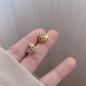 Preview: 360Home Silber pin Perle luftige Vintage Ohrringe E1972 gold